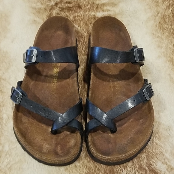Birkenstock Shoes - Birkenstock Mayari Black Leather Sandal